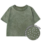 Green t-shirt with rhinestones on a white background