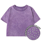Purple t-shirt with rhinestones on a white background