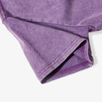Purple crop top washed cotton tee shirt