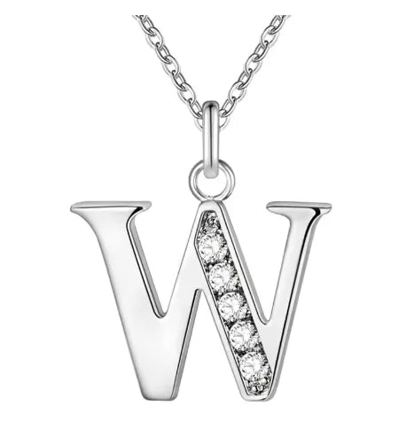 Letters Sterling Silver Necklace Pendant Name Initial