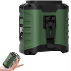 Green air cooling fan that clips to your belt portable or hangs from your neck.