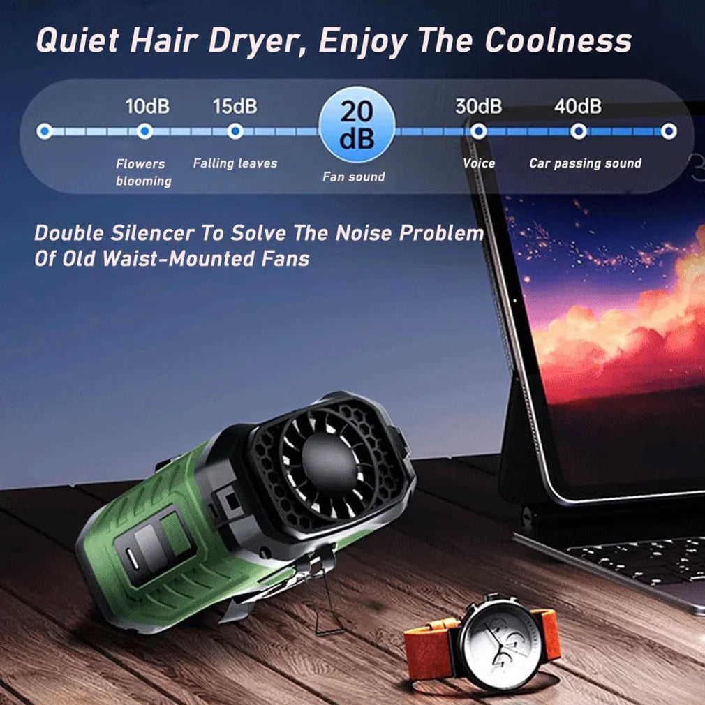 Air cooling fan personal device cools you down.
