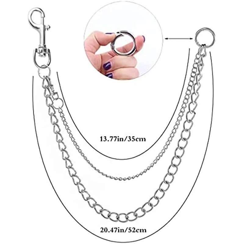 Wallet Chain Punk Metal Layered Jeans Waist Keychain