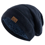 Warm Slouchy Beanie Baggy Hat Velvet-Lined Winter Skullies