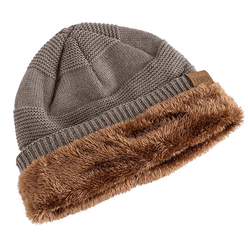 Warm Slouchy Beanie Baggy Hat Velvet-Lined Winter Skullies