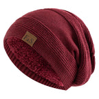 Warm Slouchy Beanie Baggy Hat Velvet-Lined Winter Skullies