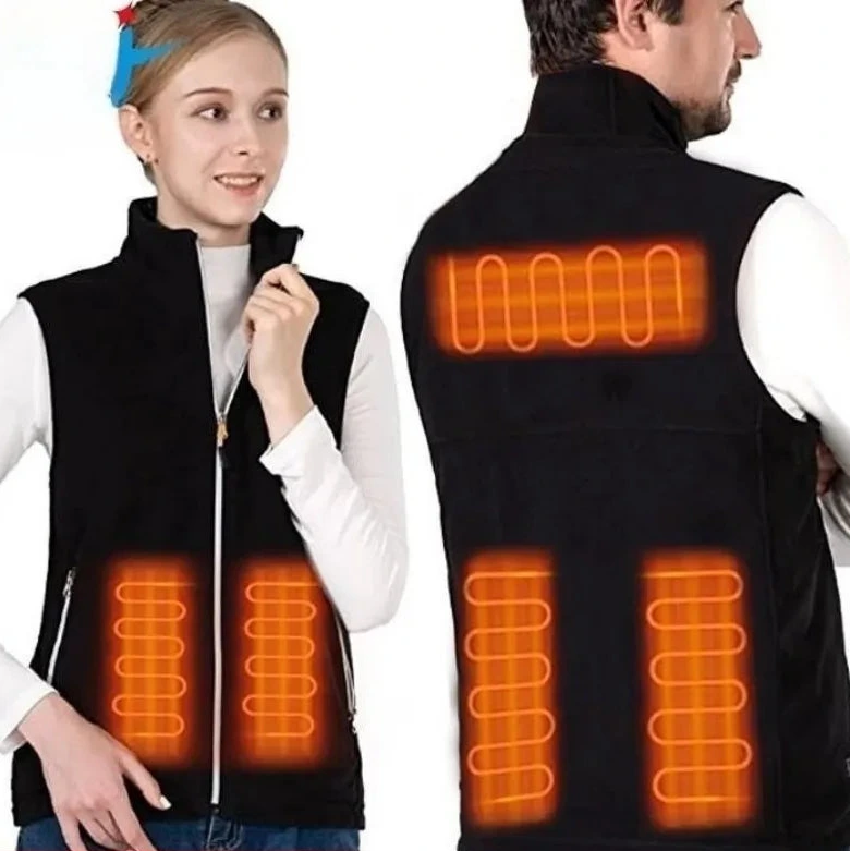 Warm Heated Fleece Vest With Adjustable Temperature Control