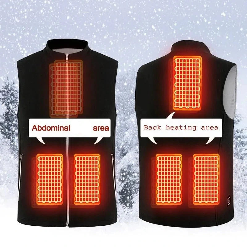 Warm Heated Fleece Vest With Adjustable Temperature Control