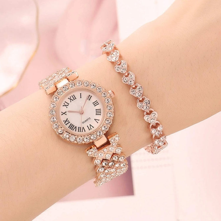 Watch Bracelet Matching Set Classic Diamond-Encrusted With Steel Band-Keep Melbourne Marvellous Official Store