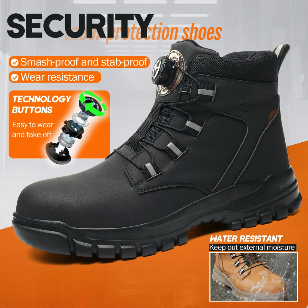 Waterproof Safety Boots PPE Steel Toe Work Boots Anti-Smash Stab-Resistant