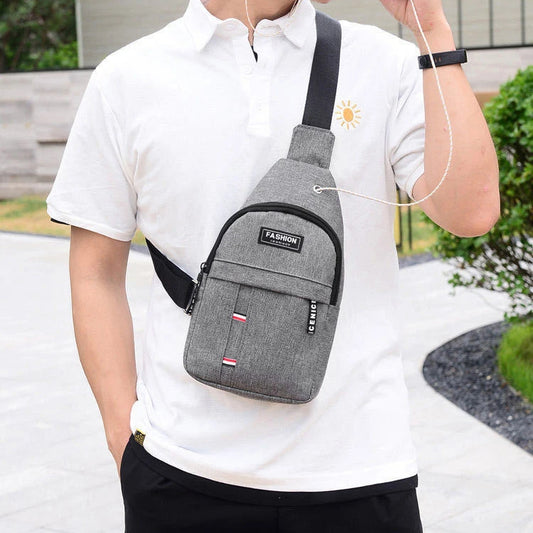 Waterproof Shoulder Sling Fanny Backpack Adjustable Strap Anti-Theft Headphone Slot