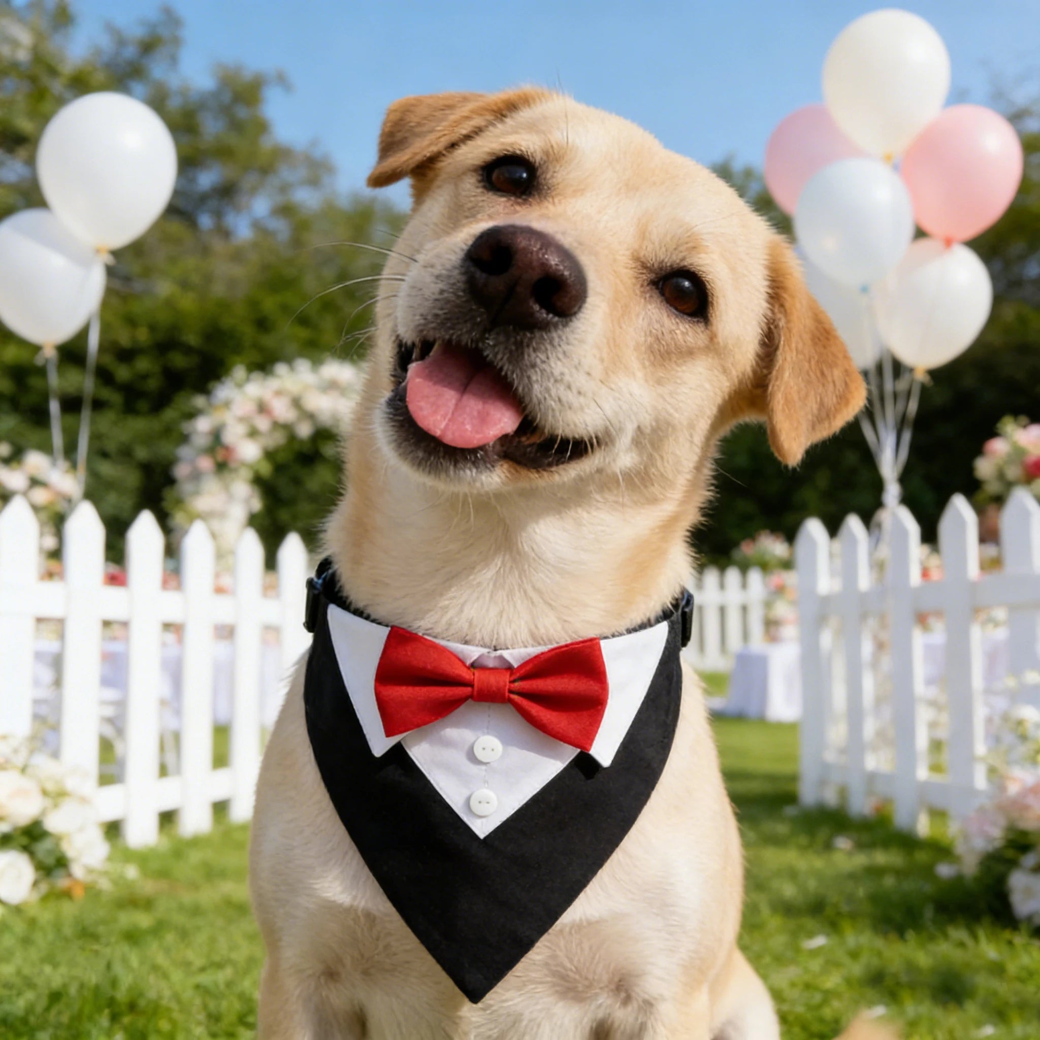 Bow Tie Dog Collar Tuxedo Bandana Adjustable Dress-up Party Costume