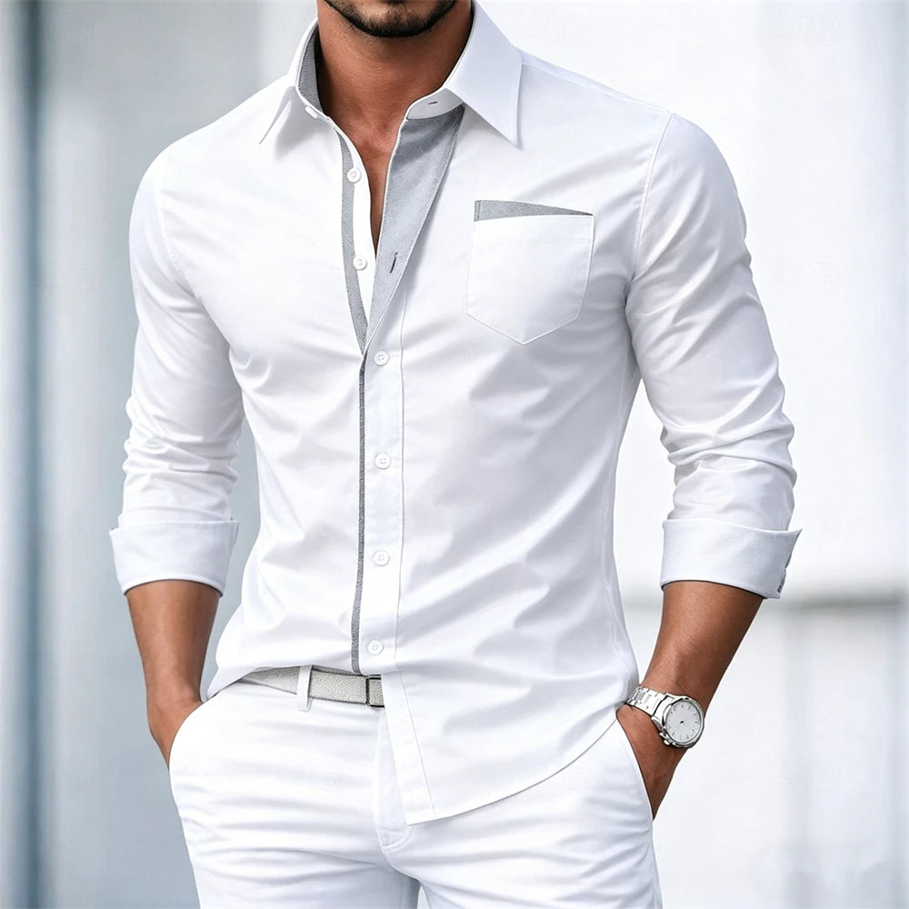 Men's Long Sleeve Shirt Smart Casual Date Night Outfit