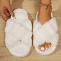Women's Fluffy Leopard Slippers Indoor Classic Slip Ons Flats