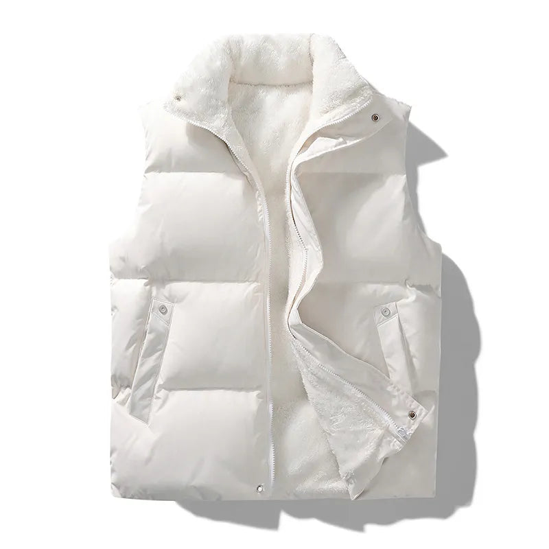 Puffer Vest Fleece Sleeveless Jacket Outwear Plus Sizes