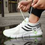 Pull On Air Mesh Sneakers Elastic Laces Slip On Sport Shoes