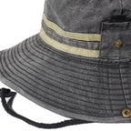 Fishing Hiking Sun Wide Brim Bucket Hat Cotton Outdoor Safari Style
