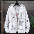 Windbreaker Lightweight Hooded Jacket With Print Lettering