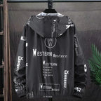 Windbreaker Lightweight Hooded Jacket With Print Lettering