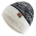 Knit Two-Tone Beanie | Warm Fur-Lined Folded-Brim Unisex Hat