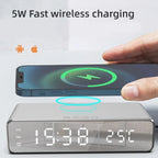 Wireless Phone Fast Charging Bedside Station Dock and Alarm Clock