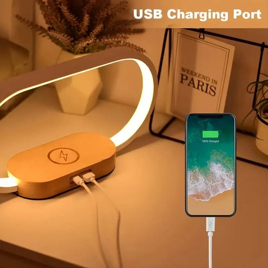 Wireless Phone Fast Charging Station Desk Lamp Digital Clock Charging Dock