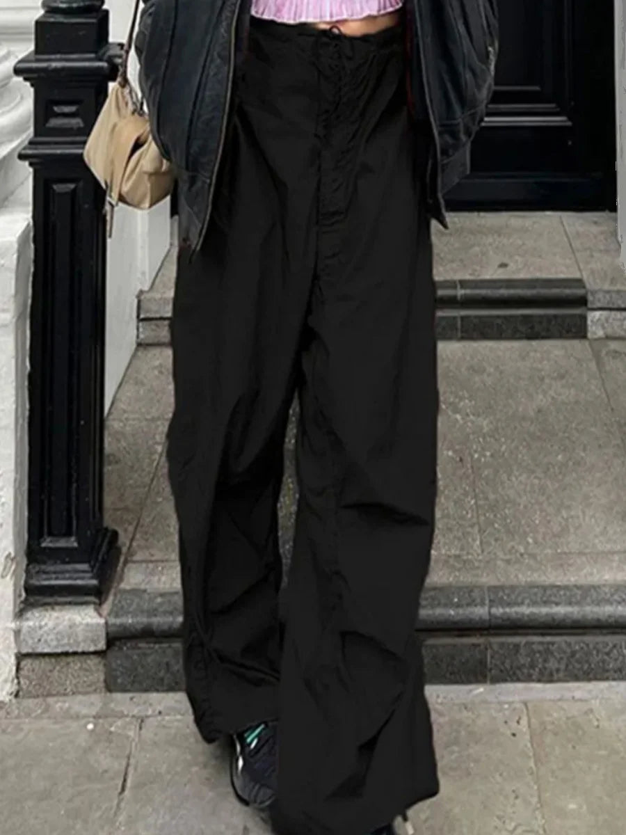 Women's Baggy Punk Cargo Parachute Balloon Pants Wide Leg