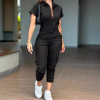 Women's Jumpsuit Short Sleeved Cargo Pants