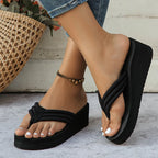 Women's Platform Lightweight Wedges Flip Flops Shoes