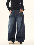 Women's Y2K Baggy Loose Oversized Jeans Washed Denim High Street Vintage Wide Leg Style