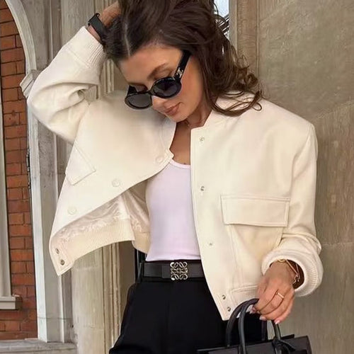 Bomber Jacket - Cropped Short Jacket Women's