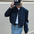 Bomber Jacket - Cropped Single Breast Classy Jacket Women's Wear