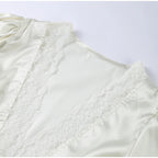 Women's Lace V-Neck Vintage Blouse