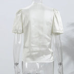 Women's Lace V-Neck Vintage Blouse