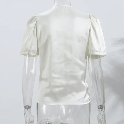 Women's Lace V-Neck Vintage Blouse