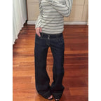 Women's Retro Baggy Low Waist Wide Leg Grunge Jeans