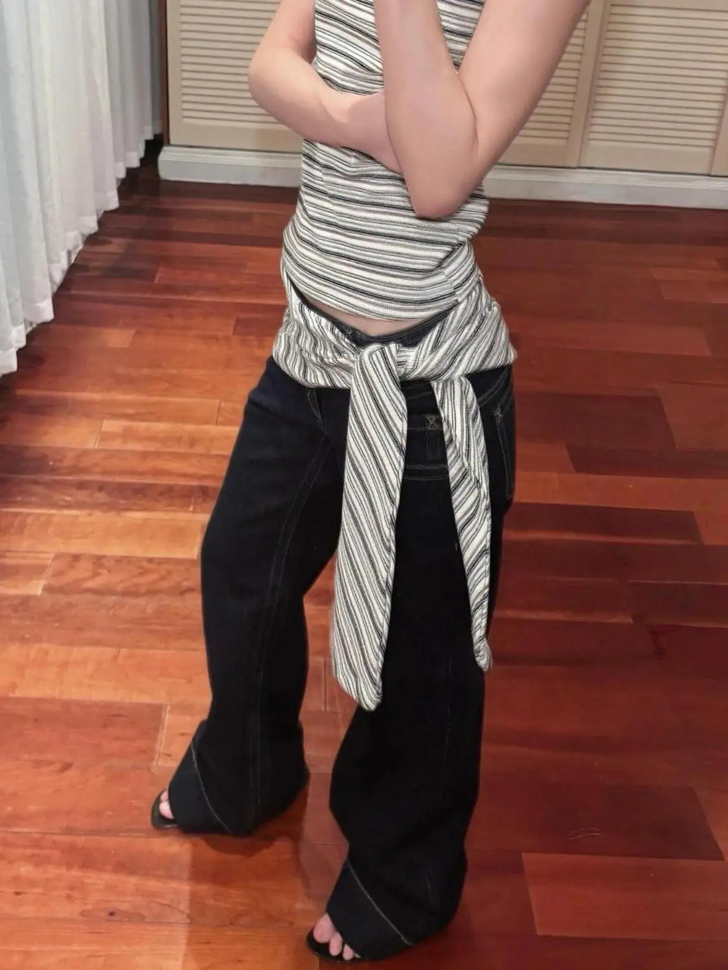 Women's Retro Baggy Low Waist Wide Leg Grunge Jeans