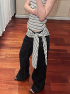 Women's Retro Baggy Low Waist Wide Leg Grunge Jeans