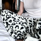 Baggy Thick Pants Leopard Print Sherpa Sweatpants Pajamas