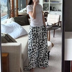 Baggy Thick Pants Leopard Print Sherpa Sweatpants Pajamas