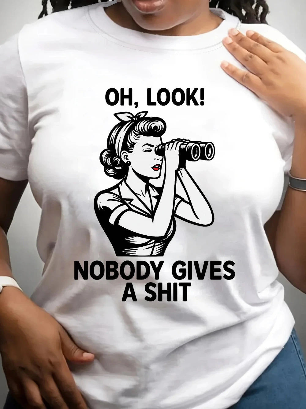 Women's Funny Slogan T-Shirt Nobody Gives A Shirt - sarcasm T-shirt