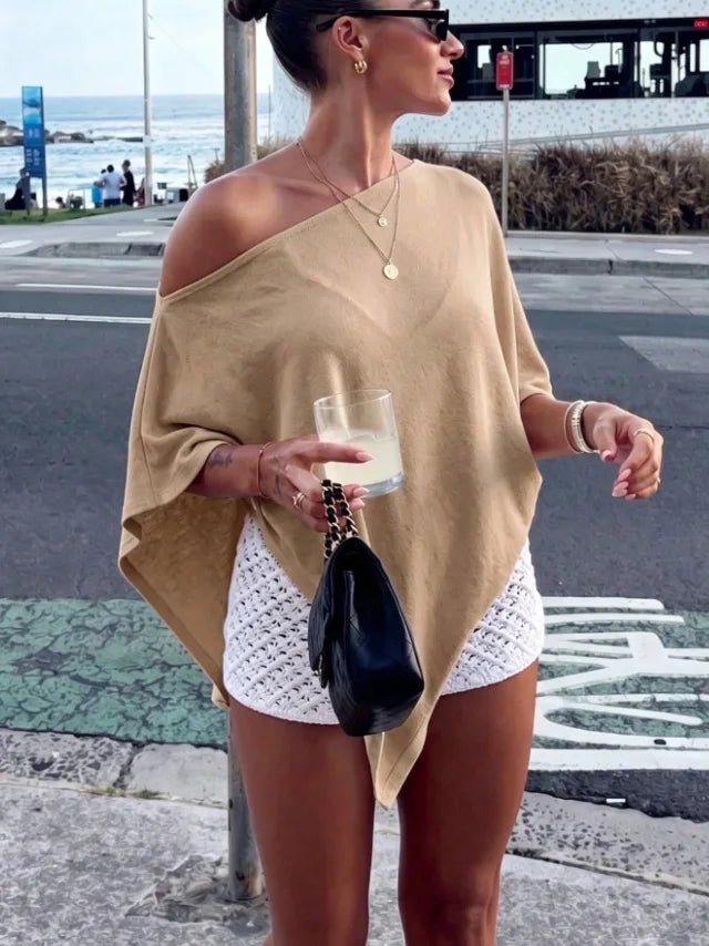 Women's Off-Shoulder Beach Cover-Up Summer Top