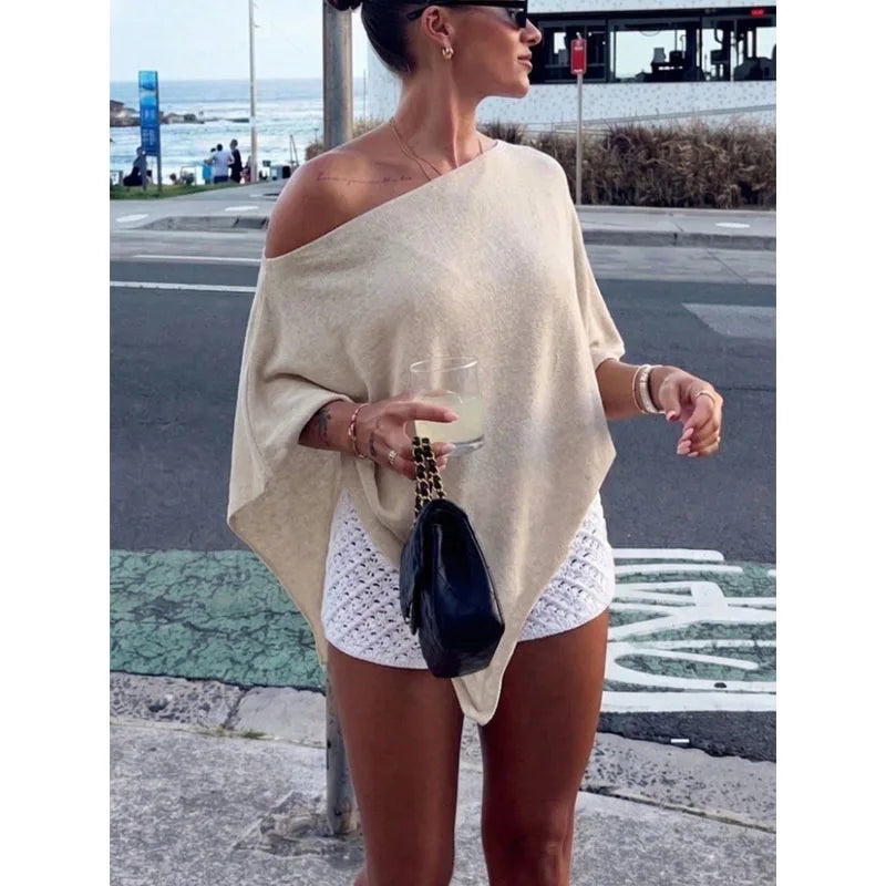Women's Off-Shoulder Beach Cover-Up Summer Top