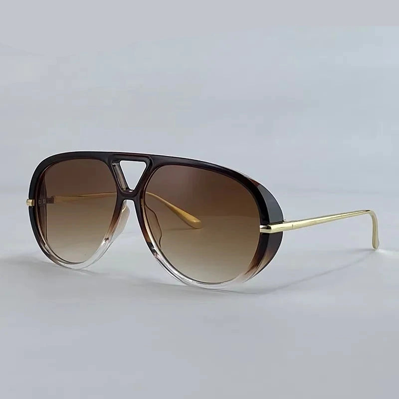 Women's Oversized Oval Punk Pilot Large Sunglasses