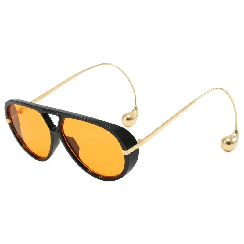 Women's Oversized Oval Punk Pilot Large Sunglasses