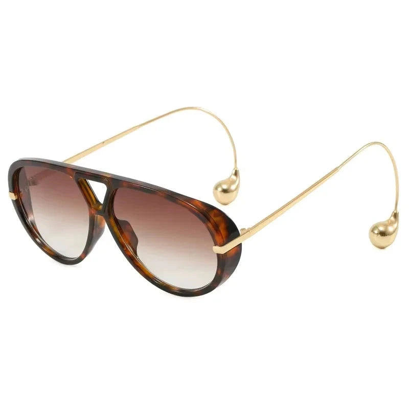 Women's Oversized Oval Punk Pilot Large Sunglasses