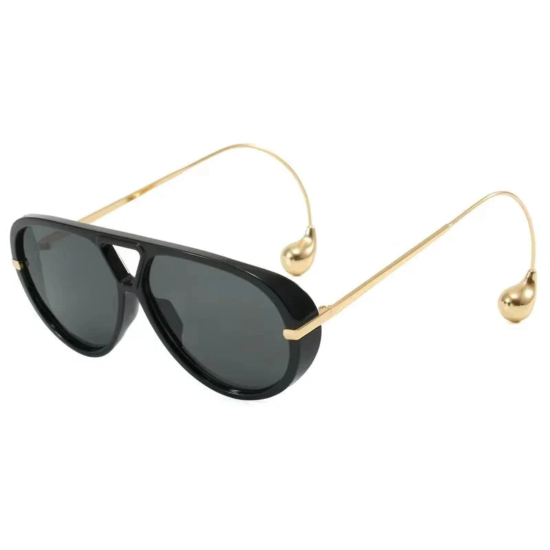 Women's Oversized Oval Punk Pilot Large Sunglasses