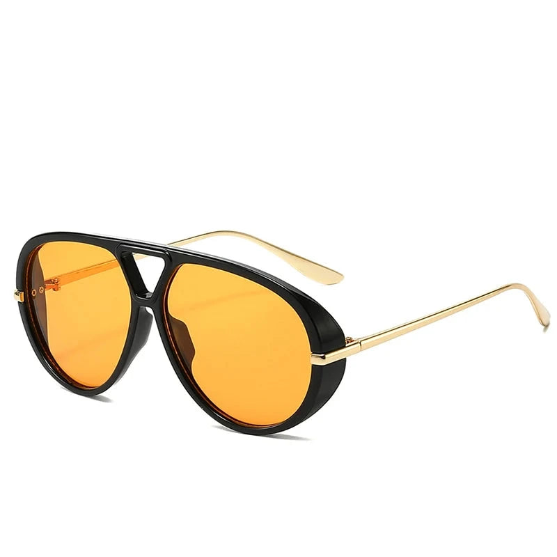Women's Oversized Oval Punk Pilot Large Sunglasses