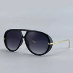 Women's Oversized Oval Punk Pilot Large Sunglasses