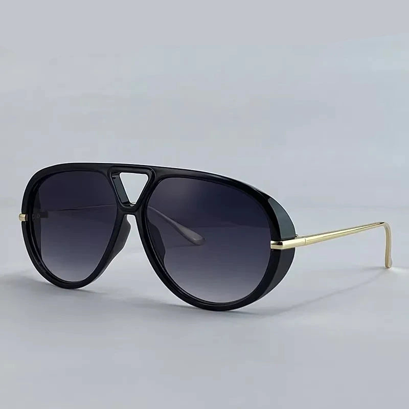 Women's Oversized Oval Punk Pilot Large Sunglasses